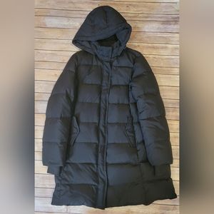 J.Crew hooded down puffer coat mid length XL